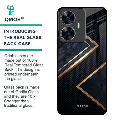 Sleek Golden & Navy Glass Case for Realme C55