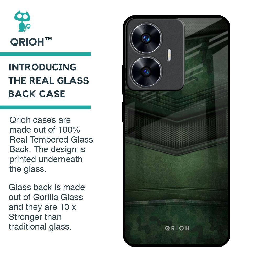Green Leather Glass Case for Realme C55