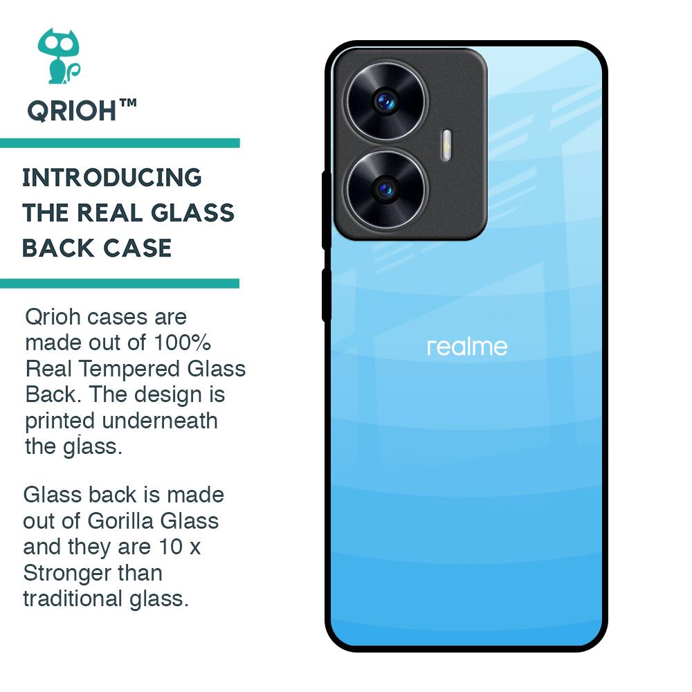 Wavy Blue Pattern Glass Case for Realme C55