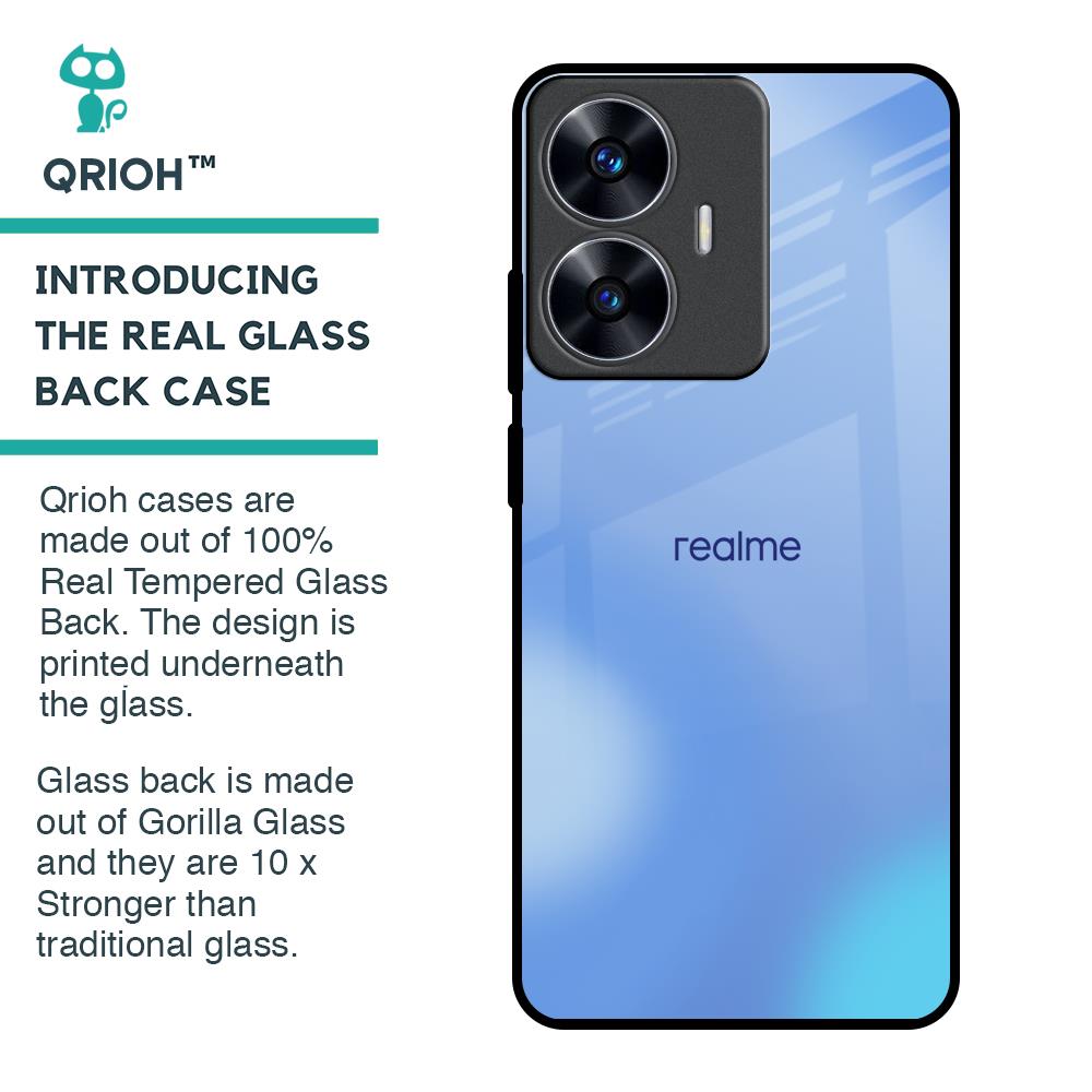 Vibrant Blue Texture Glass Case for Realme C55