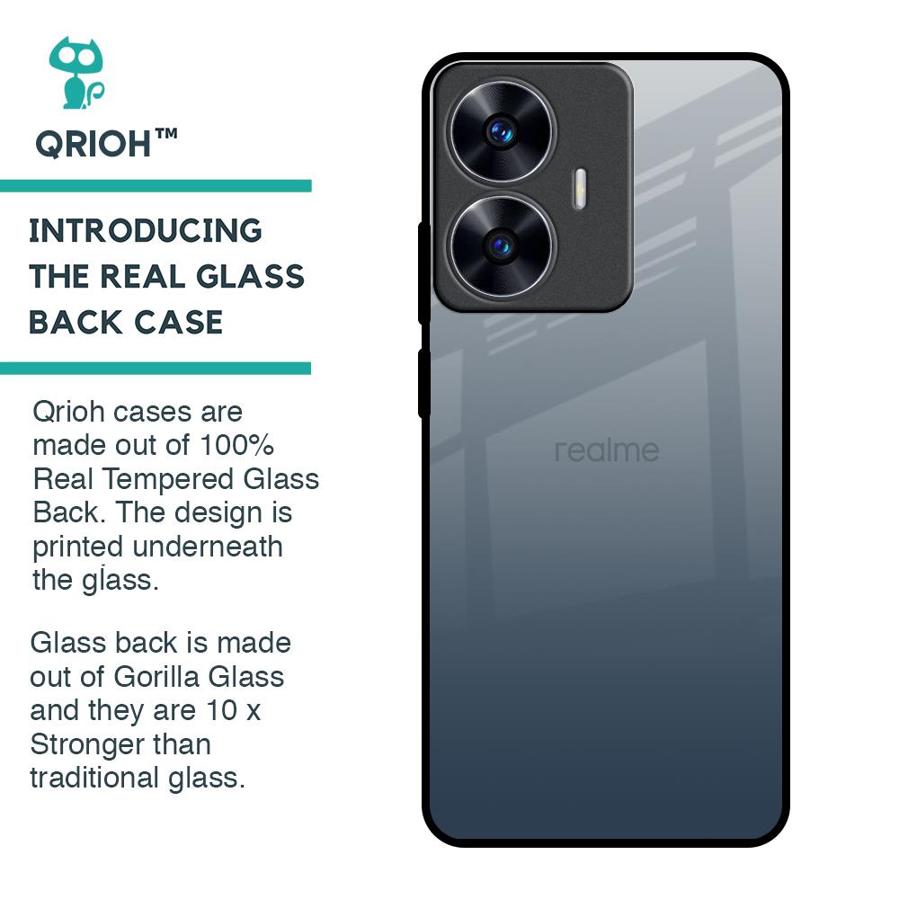 Smokey Grey Color Glass Case For Realme C55
