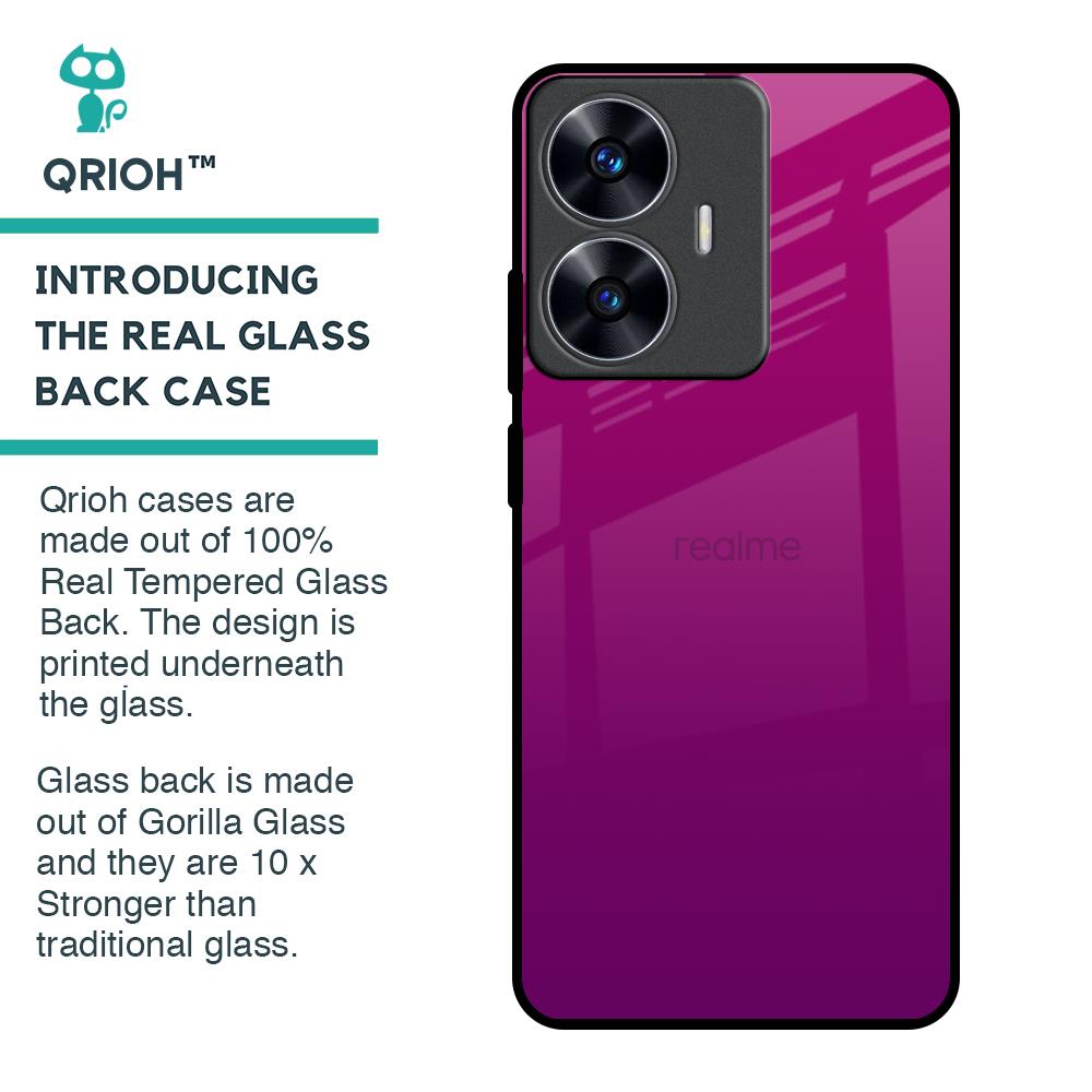 Magenta Gradient Glass Case For Realme C55
