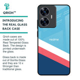 Pink & White Stripes Glass Case For Realme C55