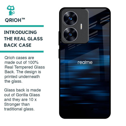 Blue Rough Abstract Glass Case for Realme C55