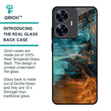 Golden Splash Glass Case for Realme C55