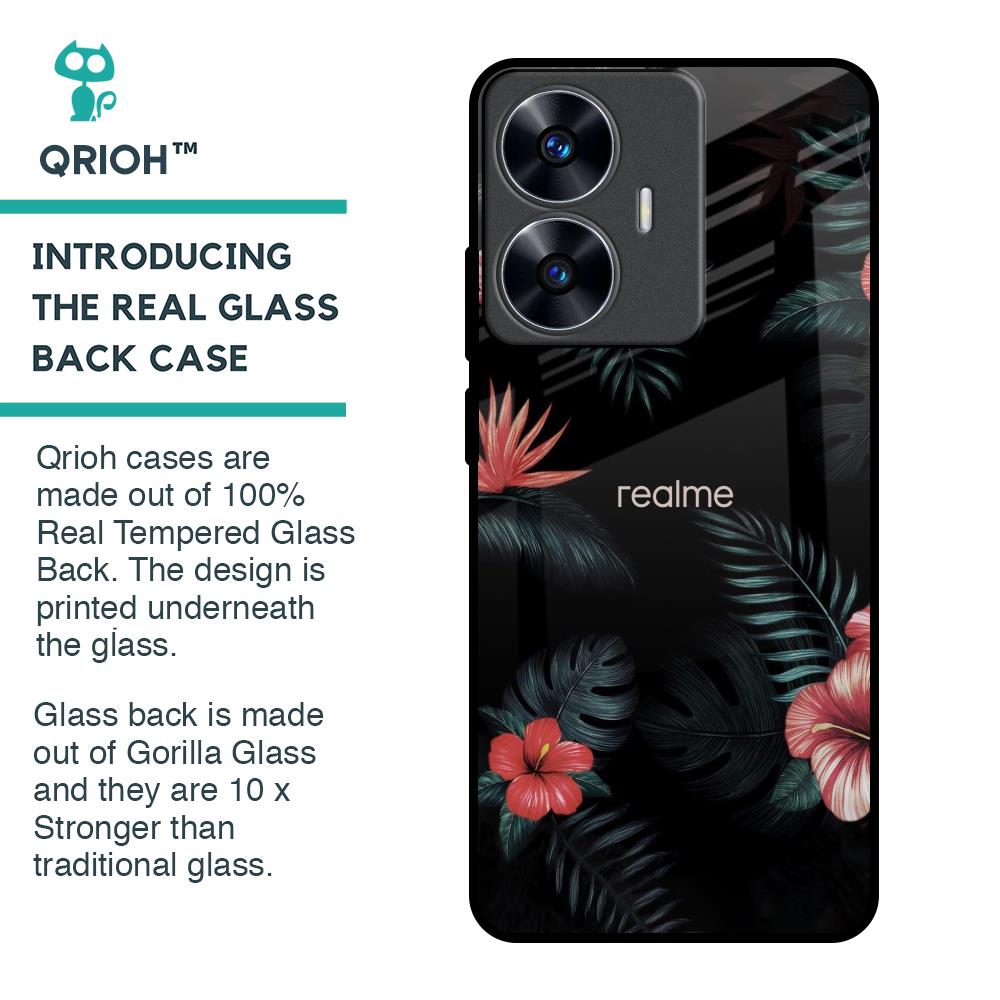Tropical Art Flower Glass Case for Realme C55