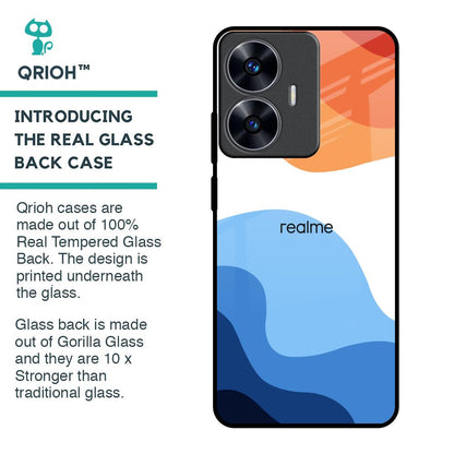 Wavy Color Pattern Glass Case for Realme C55