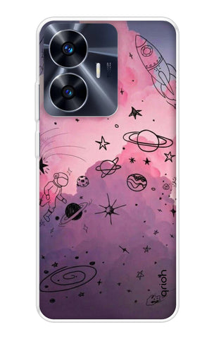 Space Doodles Art Realme C55 Back Cover