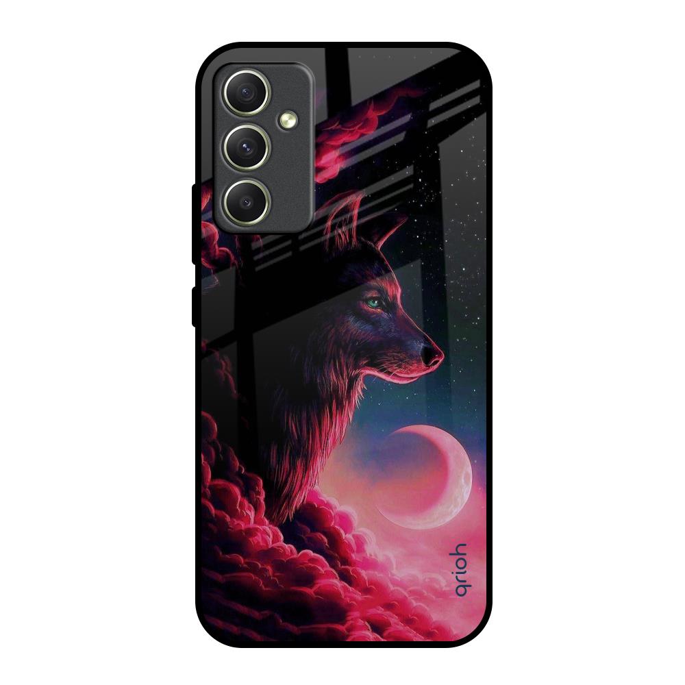 Moon Wolf Samsung Galaxy A34 5G Glass Back Cover Online