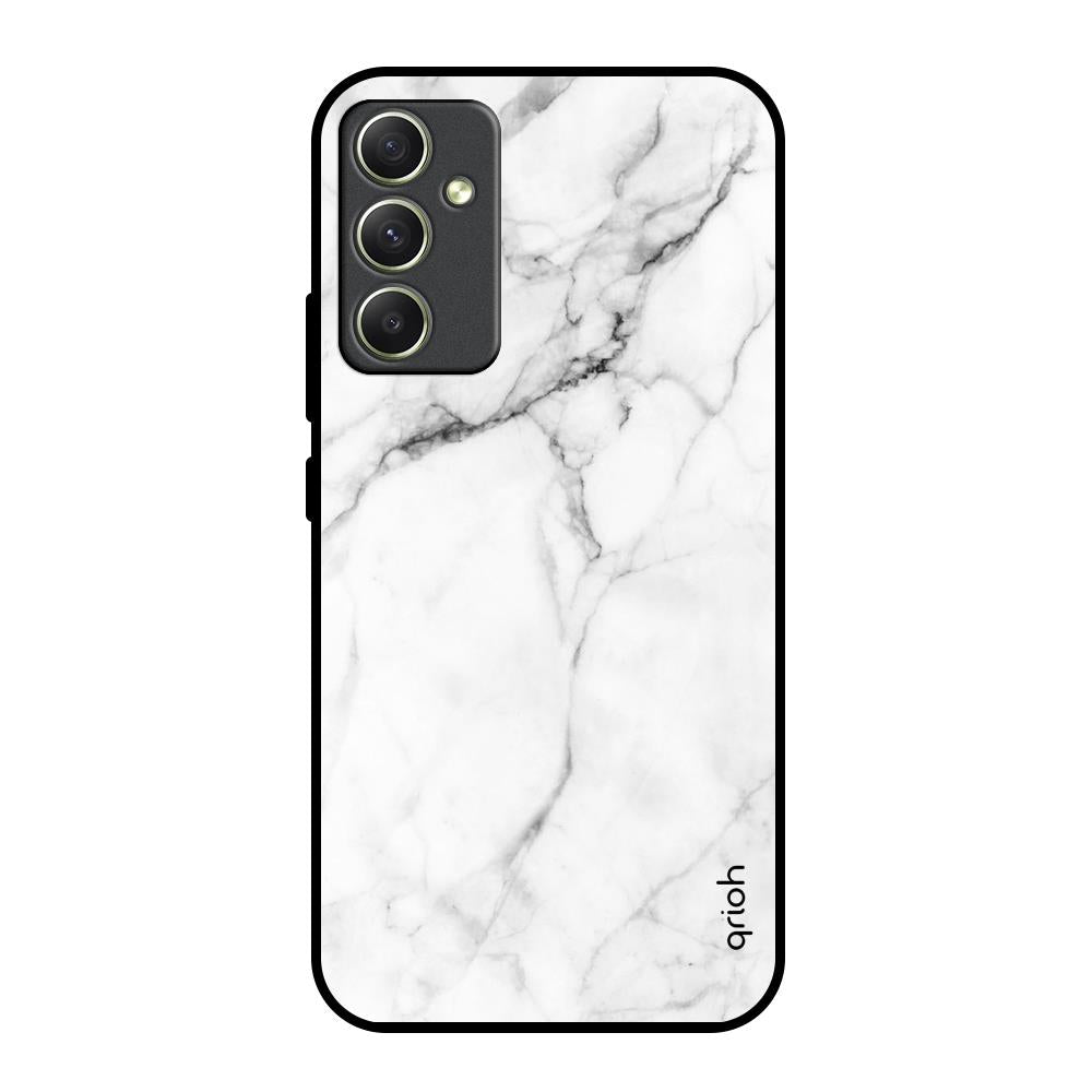 Modern White Marble Samsung Galaxy A34 5G Glass Back Cover Online