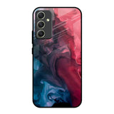 Blue & Red Smoke Samsung Galaxy A34 5G Glass Back Cover Online