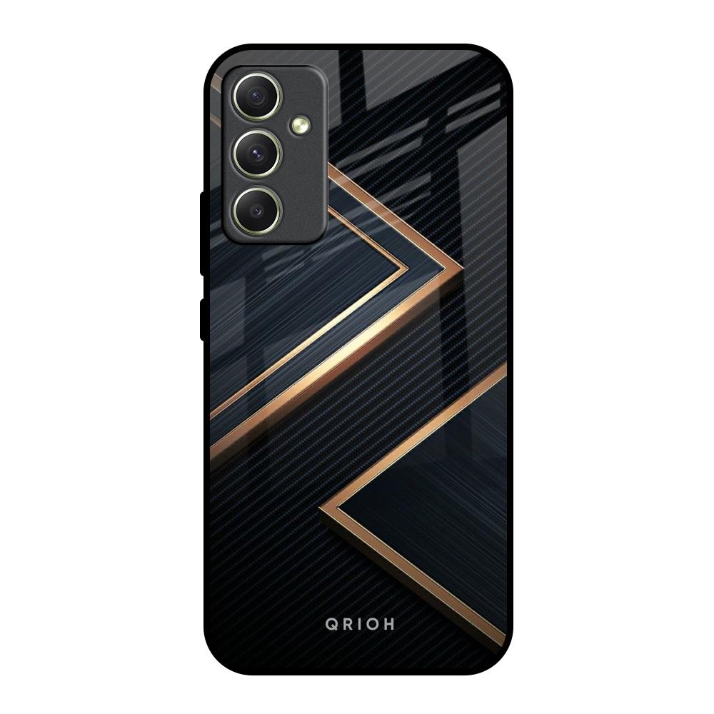 Sleek Golden & Navy Samsung Galaxy A34 5G Glass Back Cover Online