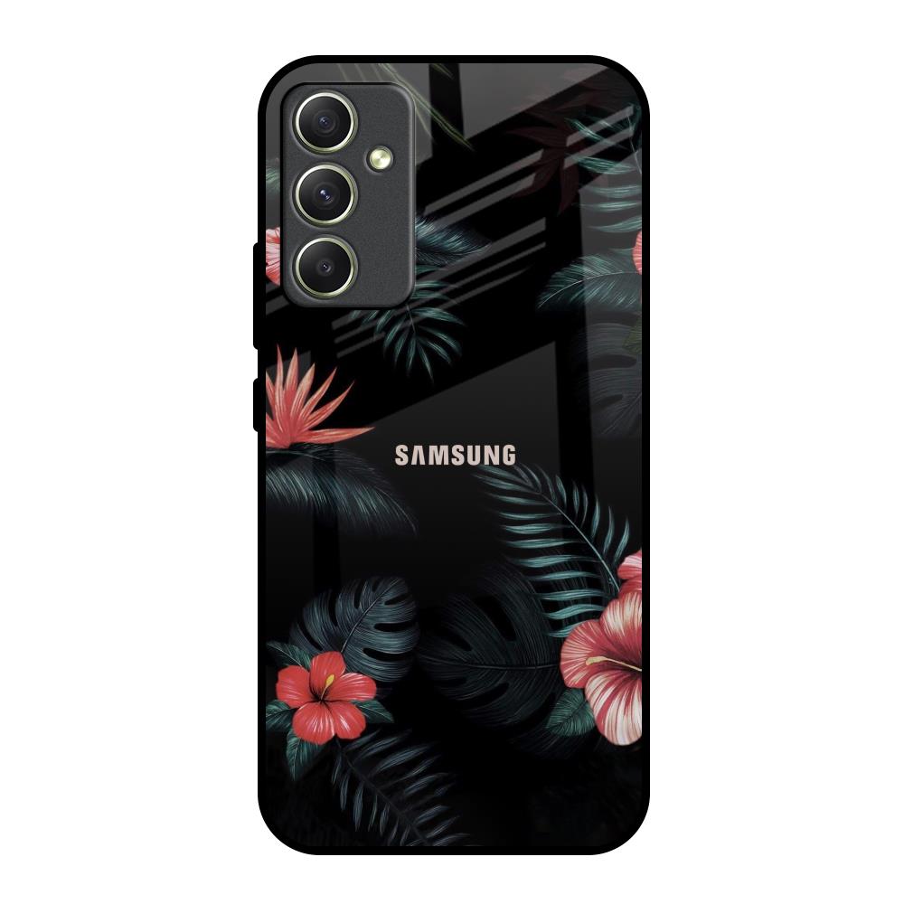 Tropical Art Flower Samsung Galaxy A34 5G Glass Back Cover Online