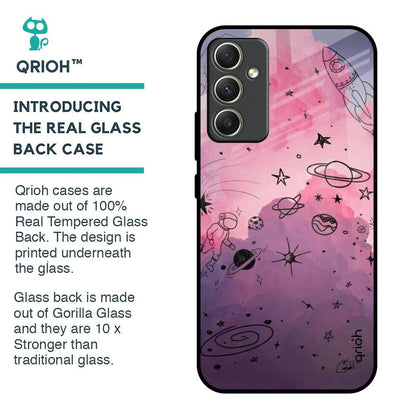 Space Doodles Glass Case for Samsung Galaxy A34 5G