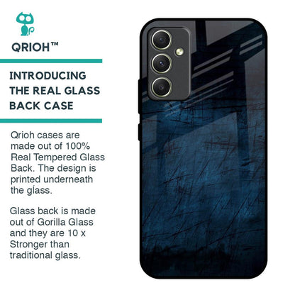 Dark Blue Grunge Glass Case for Samsung Galaxy A34 5G