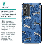 Blue Cheetah Glass Case for Samsung Galaxy A34 5G
