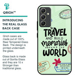 Travel Stamps Glass Case for Samsung Galaxy A34 5G