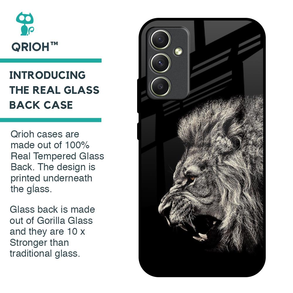 Brave Lion Glass Case for Samsung Galaxy A34 5G