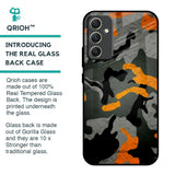 Camouflage Orange Glass Case For Samsung Galaxy A34 5G
