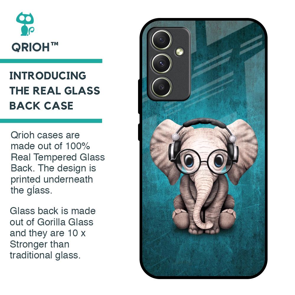 Adorable Baby Elephant Glass Case For Samsung Galaxy A34 5G