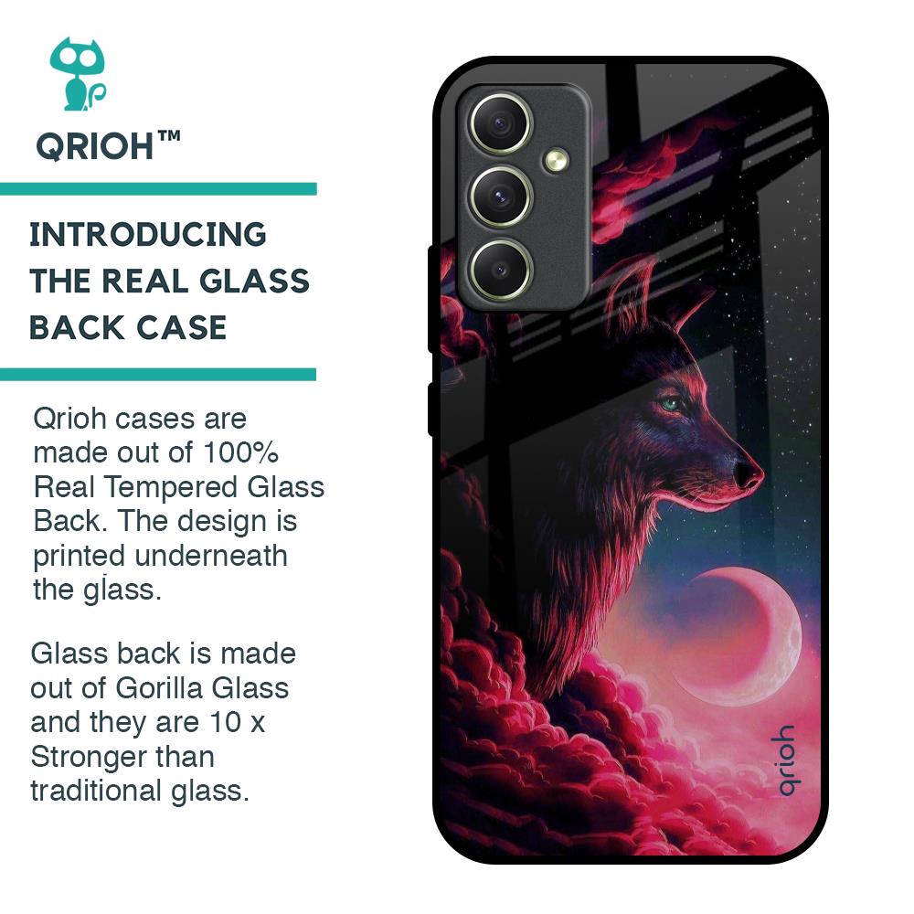 Moon Wolf Glass Case for Samsung Galaxy A34 5G