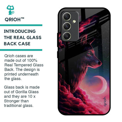 Moon Wolf Glass Case for Samsung Galaxy A34 5G