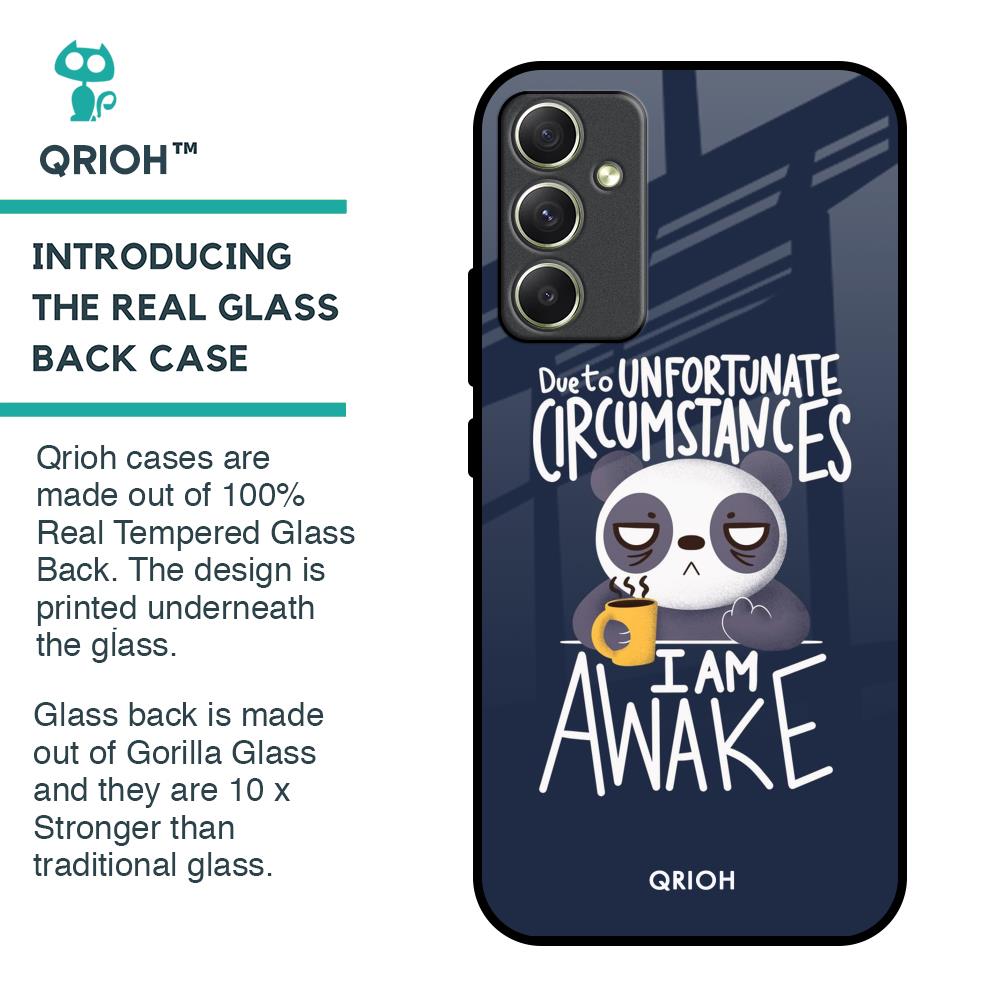 Struggling Panda Glass Case for Samsung Galaxy A34 5G