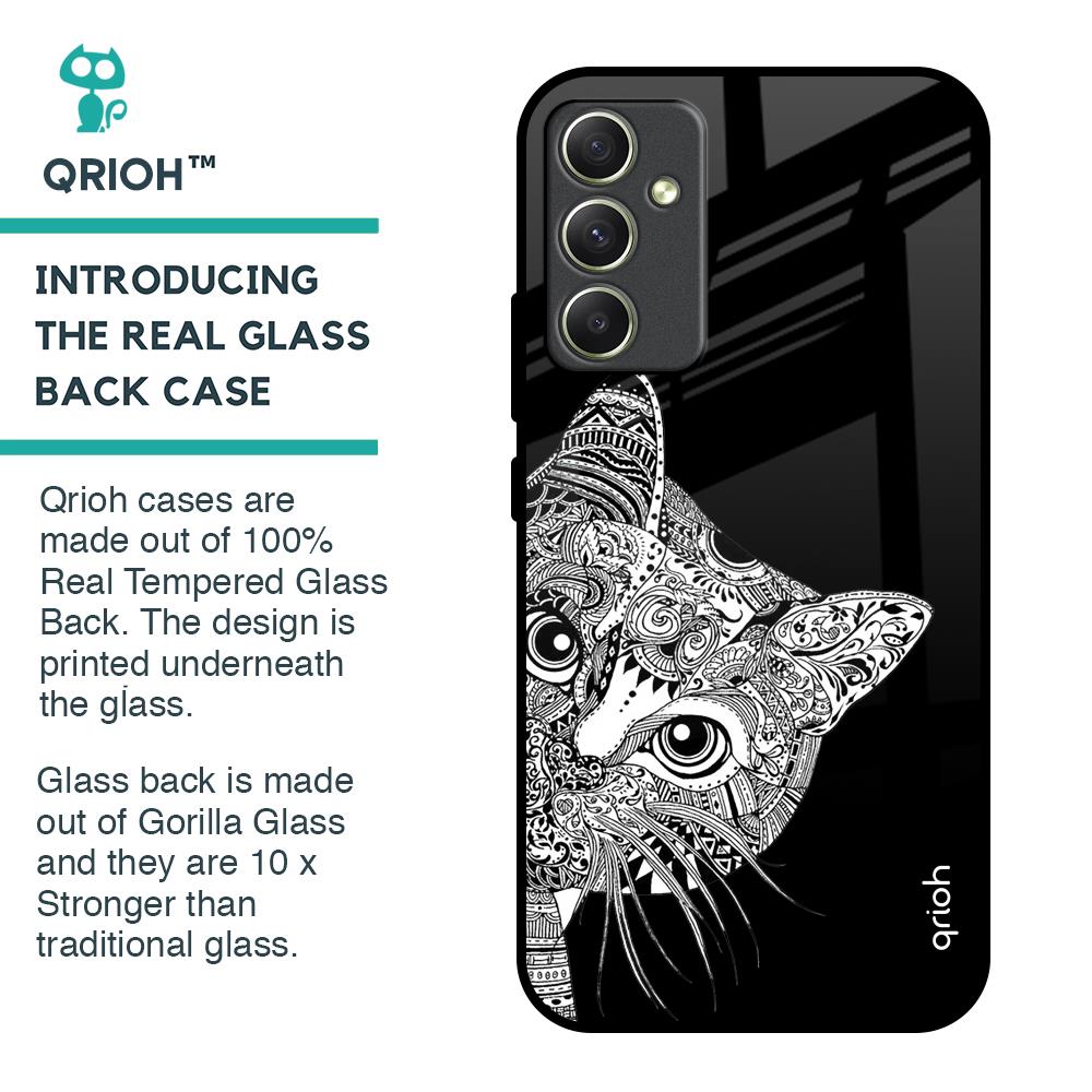 Kitten Mandala Glass Case for Samsung Galaxy A34 5G