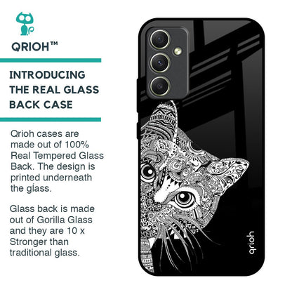 Kitten Mandala Glass Case for Samsung Galaxy A34 5G