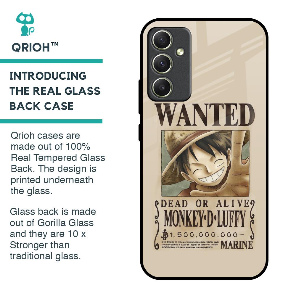 Luffy Wanted Glass Case for Samsung Galaxy A34 5G