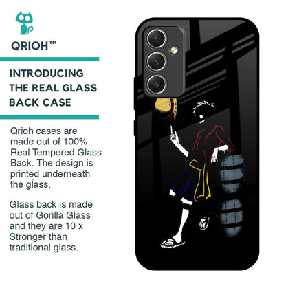 Luffy Line Art Glass Case for Samsung Galaxy A34 5G