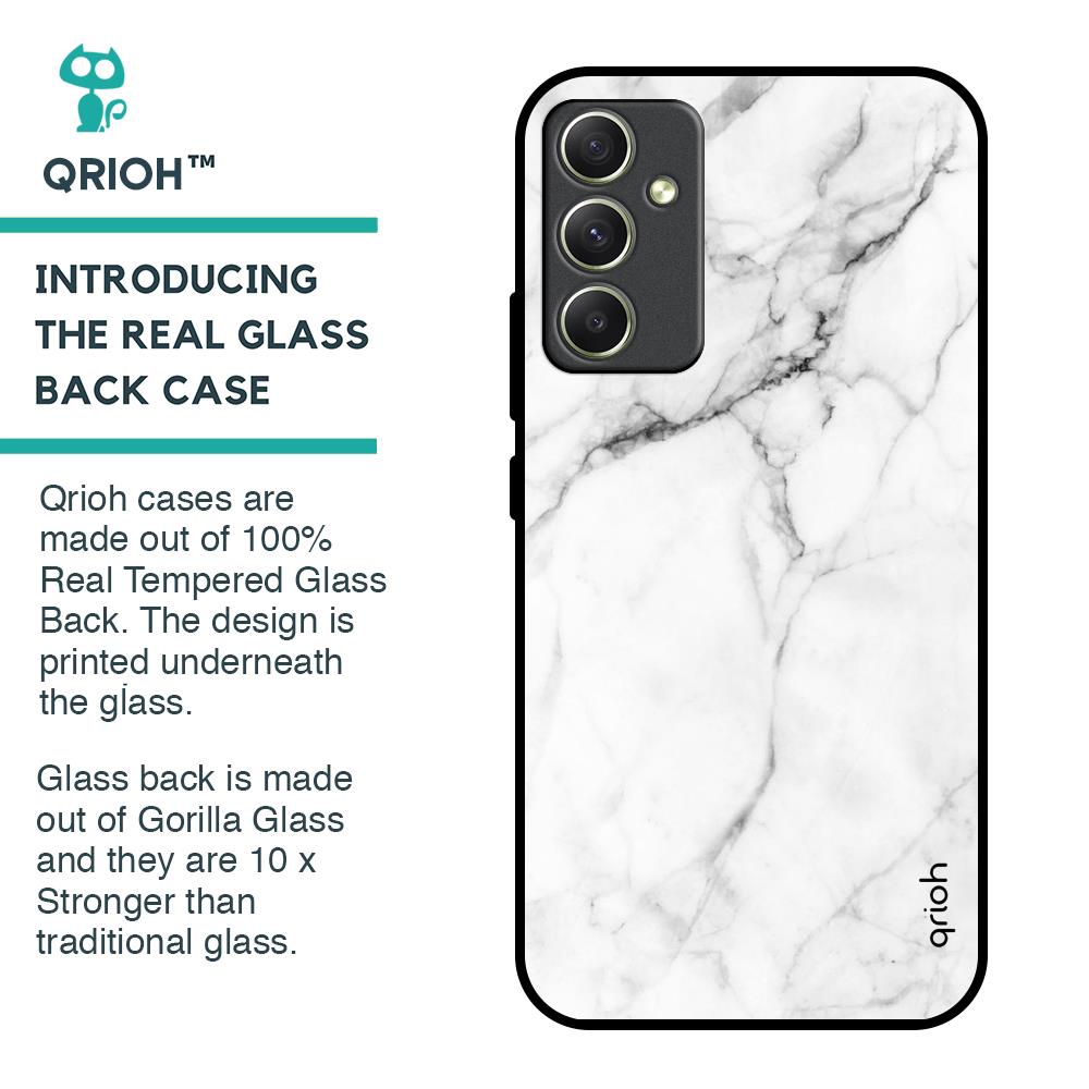 Modern White Marble Glass Case for Samsung Galaxy A34 5G