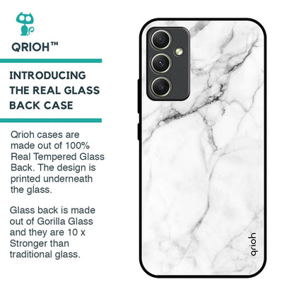 Modern White Marble Glass Case for Samsung Galaxy A34 5G