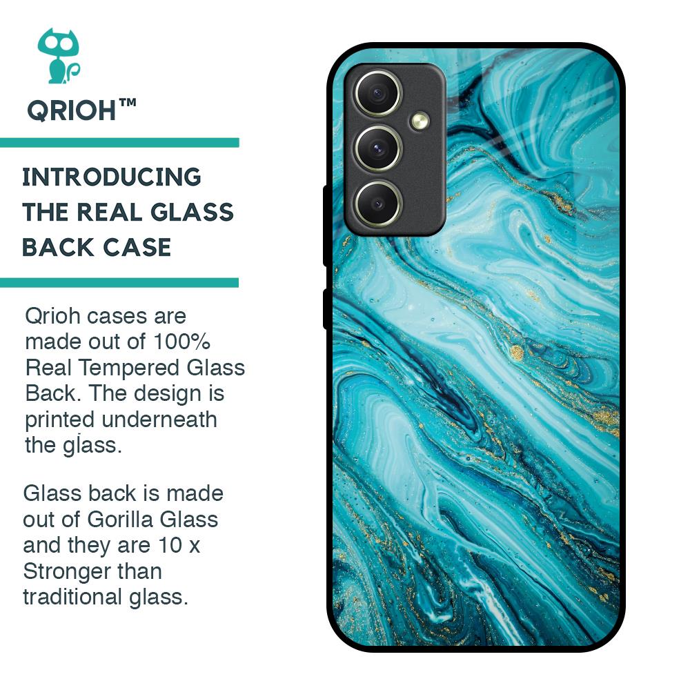 Ocean Marble Glass Case for Samsung Galaxy A34 5G