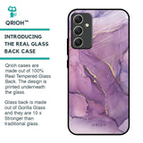 Purple Gold Marble Glass Case for Samsung Galaxy A34 5G