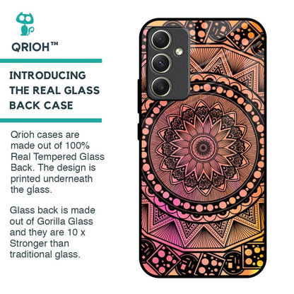 Floral Mandala Glass Case for Samsung Galaxy A34 5G