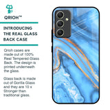 Vibrant Blue Marble Glass Case for Samsung Galaxy A34 5G