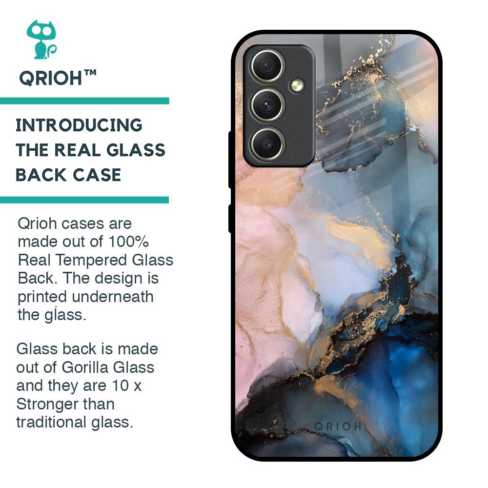 Marble Ink Abstract Glass Case for Samsung Galaxy A34 5G