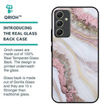 Pink & Gold Gllitter Marble Glass Case for Samsung Galaxy A34 5G