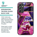 Electroplated Geometric Marble Glass Case for Samsung Galaxy A34 5G
