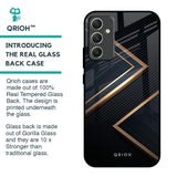 Sleek Golden & Navy Glass Case for Samsung Galaxy A34 5G