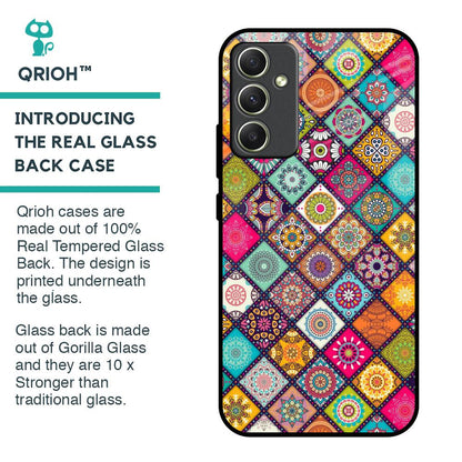 Multicolor Mandala Glass Case for Samsung Galaxy A34 5G