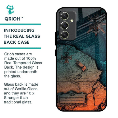 Geographical Map Glass Case for Samsung Galaxy A34 5G