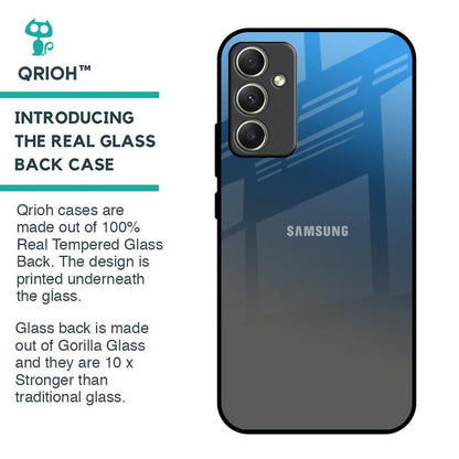 Blue Grey Ombre Glass Case for Samsung Galaxy A34 5G