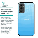 Wavy Blue Pattern Glass Case for Samsung Galaxy A34 5G