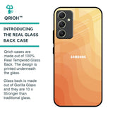 Orange Curve Pattern Glass Case for Samsung Galaxy A34 5G