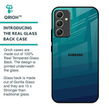 Green Triangle Pattern Glass Case for Samsung Galaxy A34 5G