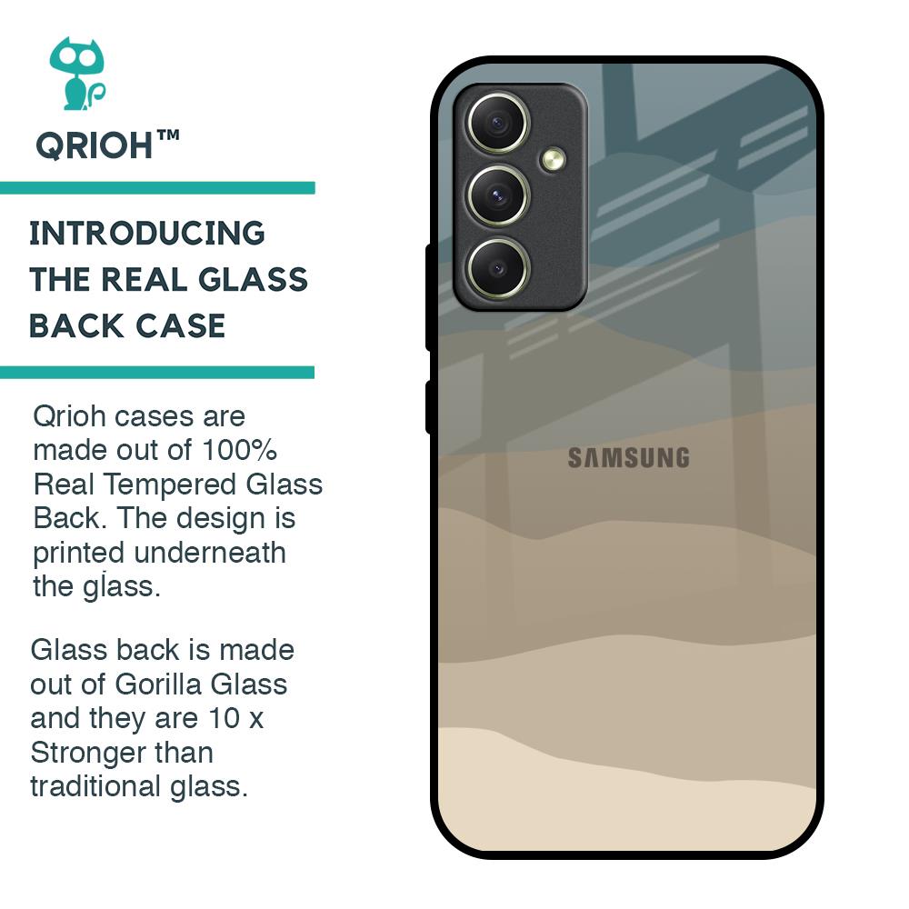 Abstract Mountain Pattern Glass Case for Samsung Galaxy A34 5G