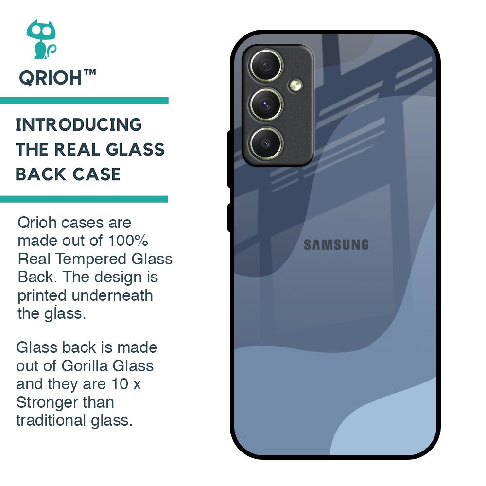 Navy Blue Ombre Glass Case for Samsung Galaxy A34 5G