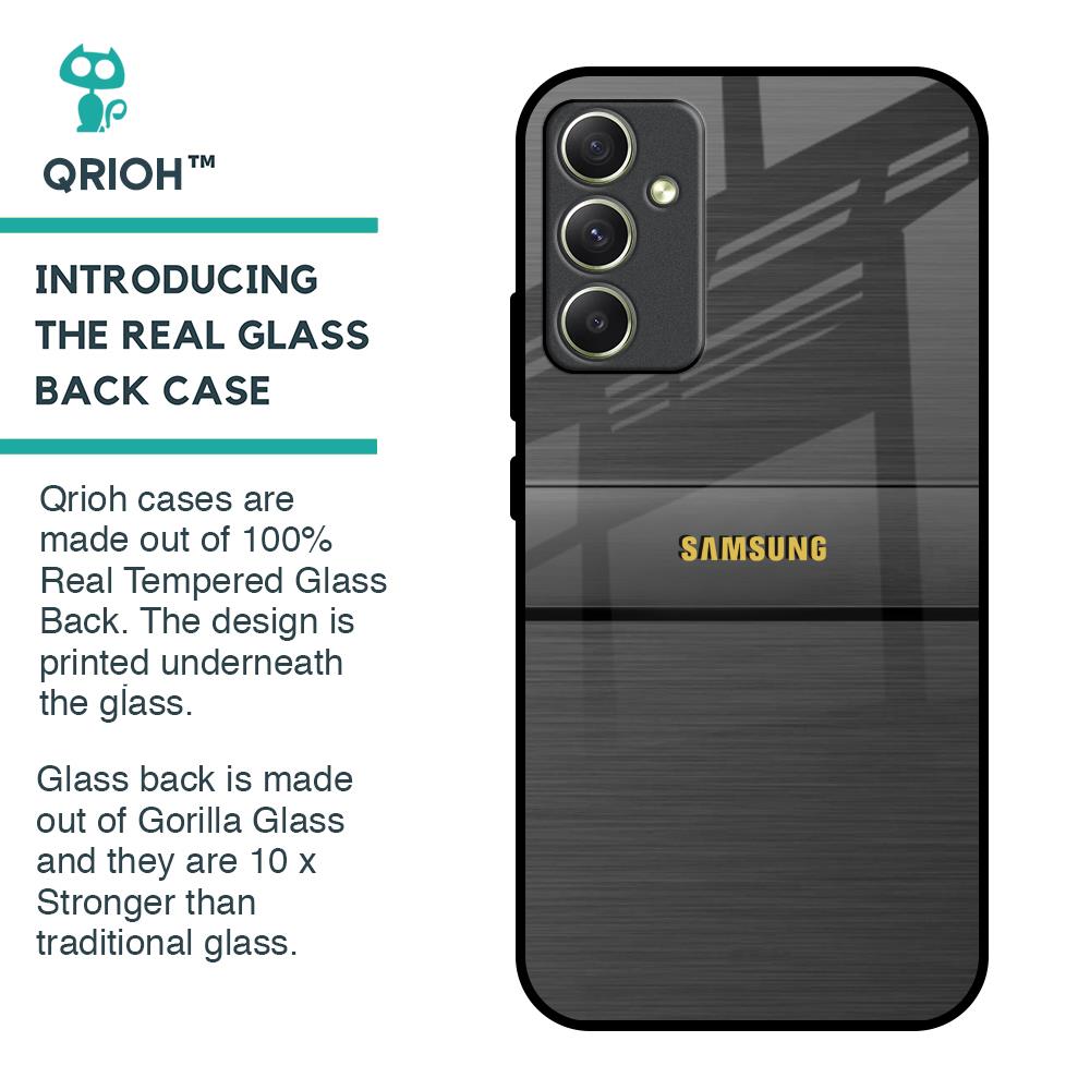 Grey Metallic Glass Case For Samsung Galaxy A34 5G